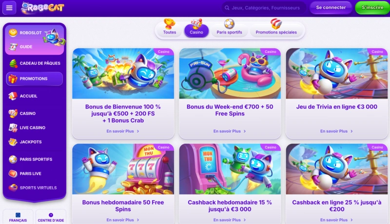 Robocat Bonuses